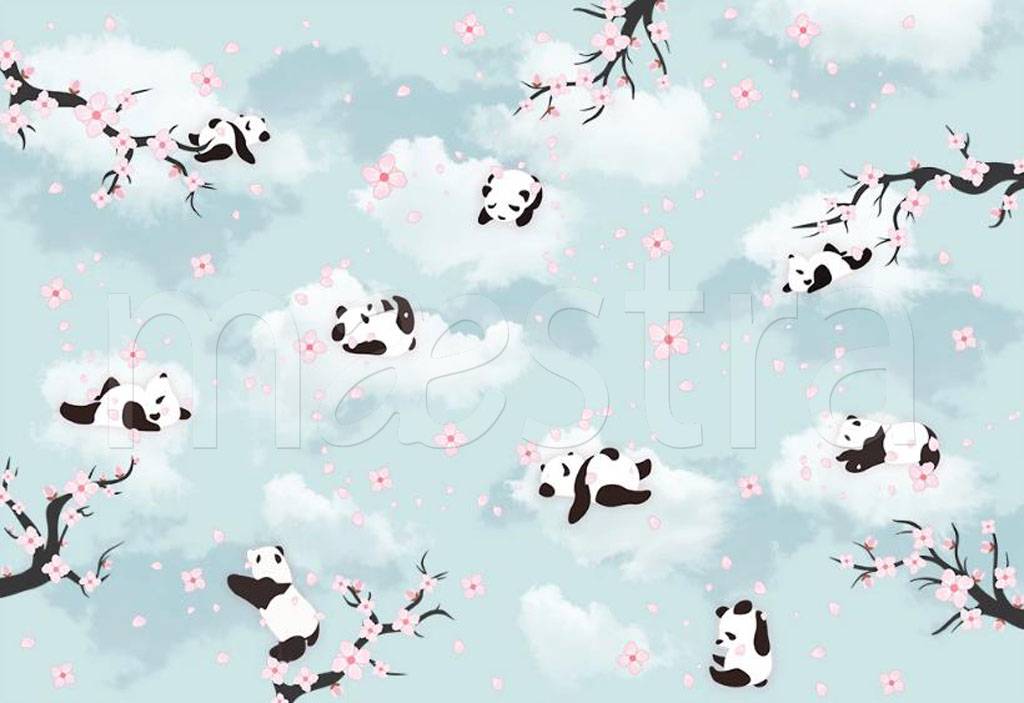 Фотообои Панды в голубом небе